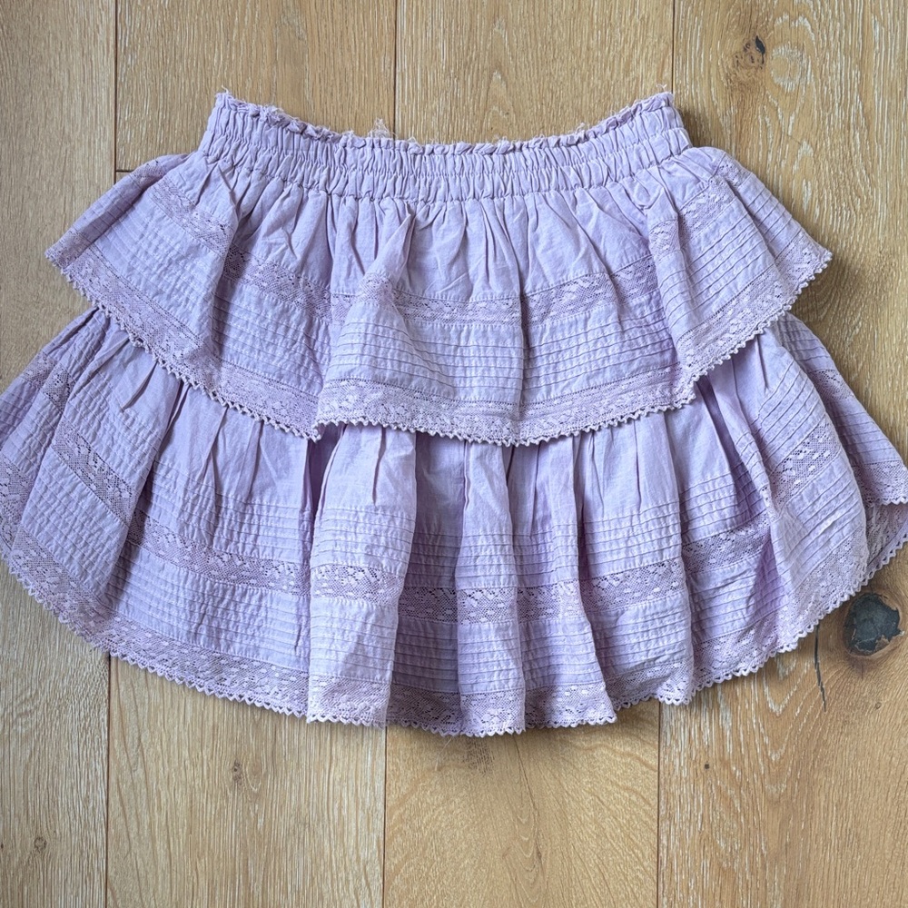 LoveShackFancy Lilac Ruffle Mini Heritage  Skirt - Picture 4 of 6
